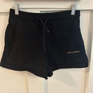 Axel Arigato black elastic waist drawstring sweat shorts